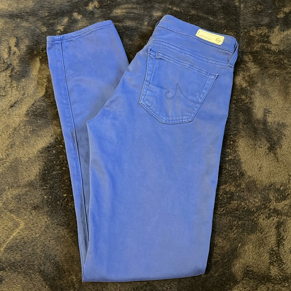 AG Adriano Goldschmied The Stilt Cigarette Leg Blue Wash Jeans sz 26